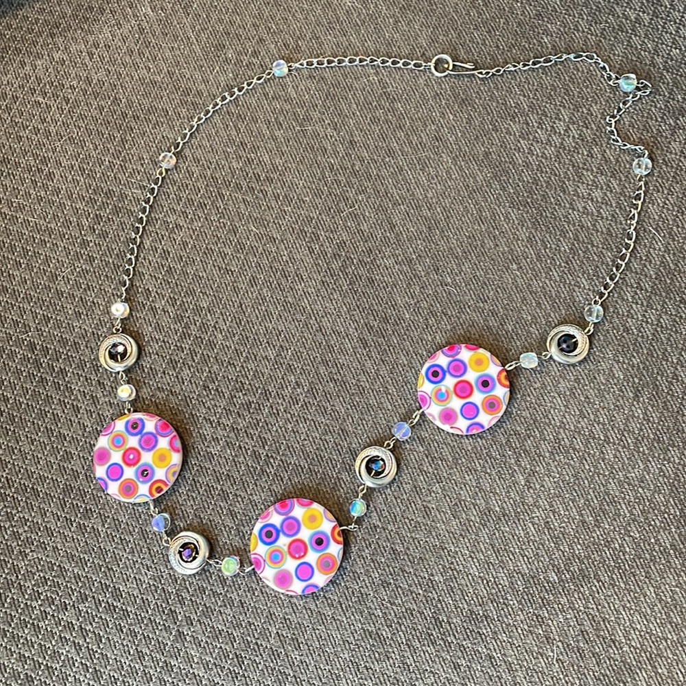 26 in Funky necklace made of artistic plastic beads